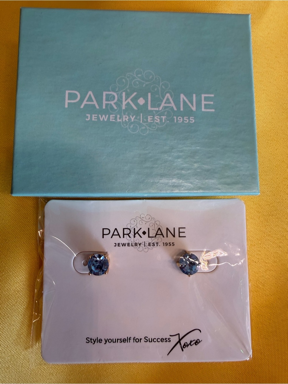 Park Lane Blue Crystal Stud Earrings